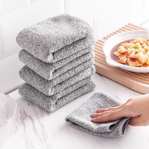 Chiffon à vaisselle en charbon de bambou Huanzi, en microfibre corail, absorbant, sans peluches, pour la cuisine, lot de 5 - Product Image 1