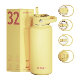 Bouteille d'eau isotherme en acier inoxydable à double paroi, personnalisable, 18oz, 32oz, 40oz, à large ouverture, pour le sport et les voyages, avec couvercle à paille - Product Image 1