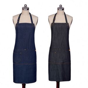 High Quality Multi-Functional Soft Jean Fabric <b>Kitchen</b> <b>Apron</b> with Pockets Woven Cleaning Cooking Cover for Home Restaurant Cafe - Product Image 1