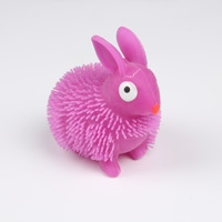 Jouet sensoriel Beejay en forme de lapin, anti-stress, animal moelleux, boule lumineuse clignotante en TPR, jouet à presser pour filles