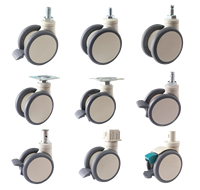 Roulette médicale résistante de 5 pouces 125mm avec de doubles roues d'unité centrale pour le lit d'hôpital/meubles médicaux