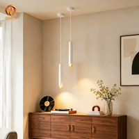 Luminaire suspendu moderne à montage en surface GU10, luminaire suspendu cylindrique, lampe LED à tube long, éclairage pour salle à manger, bar, café