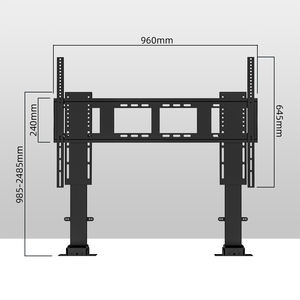 خزانة مخفية تلفزيون قوس تحكم عن بعد ارتفاع قابل للتعديل حامل أرضية تلفزيون بمحرك عمود مزدوج - Product Image 3
