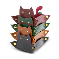 Plateau pliable en cuir motif chat, portable, pour jeux de dés D&D RPG, rangement de bibelots et organisateur de table