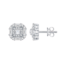 Boucles d'oreilles de luxe en argent 925 en gros, motif Yin Yang Tai Chi, avec moissanite, pour mariage