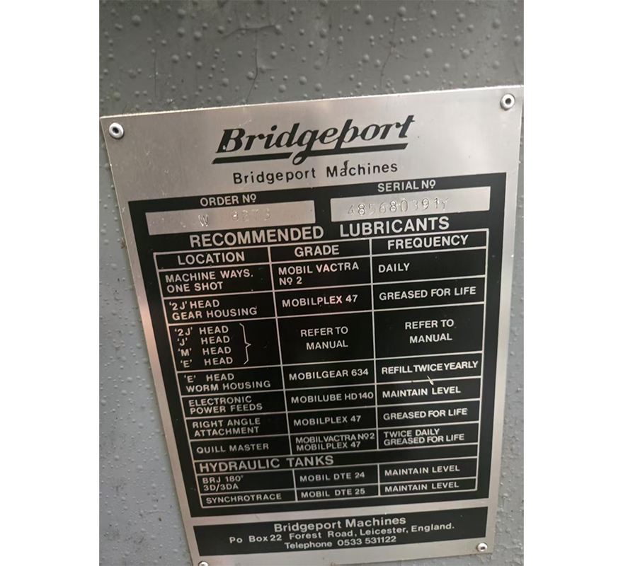 bridgeport milling machine used