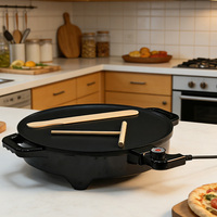 KINBO Machine à Injera Électrique Grande Taille 400mm pour Crêpes et Pancakes, Revêtement Antiadhésif, 600W, Usage Domestique et Hôtelier