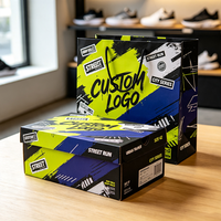 Boîte à chaussures Pop Art, boîte d'emballage pour chaussures en carton imperméable et anti-écrasement avec impression offset pour baskets, logo personnalisé, design gratuit