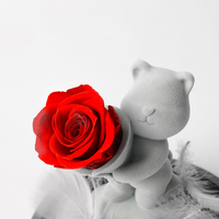 Roses conservées en gros Logo personnalisé cadeau rose stabilisé pour toujours éternel immortel dans une boîte