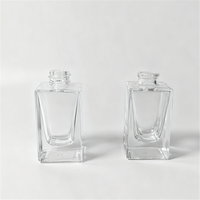 Mini bouteille de parfum vide de 15ml bouteille en verre cosmétique cloison carrée transparente avec différents bouchons