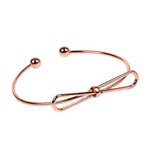 Fashion Bow Open Iron Bangle Adjustable 14K Gold Plated Butterfly Design Unisex Popular All-match Everyday Bangle for Women - Product Image 6