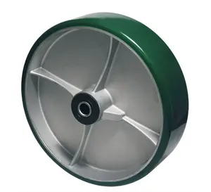 Guangdong manufacture iron/aluminum core 180 200 250mm solid polyurethane PU Rubber wheels 7 8 inch heavy duty wheel
