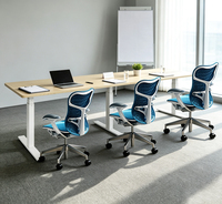 Usine chinoise de mobilier commercial : Cadre de bureau électrique à 3 moteurs pour table de conférence, réglable en hauteur, pour bureau assis-debout sur mesure