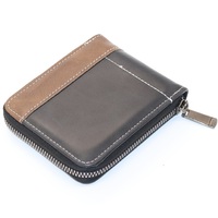 Dompet Zipper Kulit PU Pendek Modis dengan Warna Patchwork untuk Pria, Dilengkapi Kantong Koin, Kapasitas Besar dengan Banyak Slot Tempat Kartu