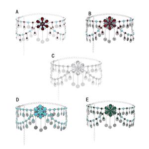 Sabuk Pinggang antik Gypsy Folk rantai menjuntai kustom rumbai Harness rantai tari perut wanita tubuh perhiasan ukiran koin liontin panjang - Product Image 5