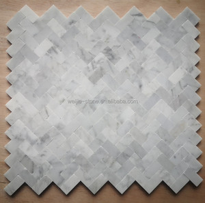 Carrara <strong>White</strong> Marble Self Adhesive Pvc <strong>Mosaic</strong> Peel and Stick <strong>Tile</strong> for Kitchen Wall Backsplash Living Room Shower Project - Product Image 1