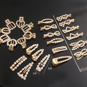 En gros La Mode vintage <span class=keywords><strong>strass</strong></span> perle <span class=keywords><strong>cheveux</strong></span> clips géométrie bec de canard épingle à <span class=keywords><strong>cheveux</strong></span> des femmes jeunes filles <span class=keywords><strong>cheveux</strong></span> accessoires - Product Image 2