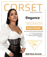 Corset gothique transparent en maille pour femme, fin, sexy, avec maintien de la poitrine, à baleines, amincissant la taille, gaine sculptante, débardeur en dentelle