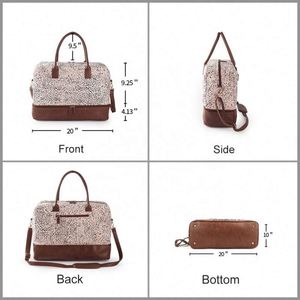 Bolso de lona de lujo para mujer, estilo duffel, para viajes de fin de semana, con compartimento para zapatos, de fábrica BSCI. - Product Image 2
