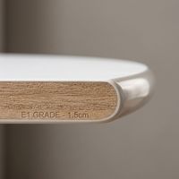Ensemble de table à manger moderne en pierre frittée ronde avec 4 chaises, gain de place, E1 Eco, imperméable, pour bureau, réception, café, salle de réunion