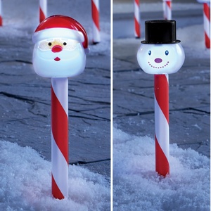 Luces navideñas al aire libre Jardín Casa Decoraciones Camino navideño Estaca Luz Papá Noel Muñeco de nieve adornos Luces navideñas solares - Product Image 2