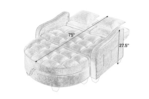 Sofá <span class=keywords><strong>Cama</strong></span> <span class=keywords><strong>Chaise</strong></span> <span class=keywords><strong>Longue</strong></span> Cuadrado de Dos Plazas con Almacenamiento, Diseño Moderno, Espuma Duradera, Ecológico, Negro, Mueble para Sala de Estar - Product Image 2