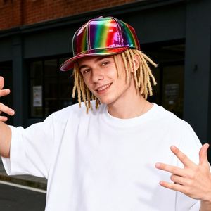 Wholesale New-style <b>Summer</b> Outdoor Fashion Gradient Sun Laser-PVC Reflective Baseball <b>Cap</b> Hats - Product Image 2