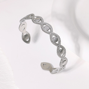 Pulsera Minimalista Personalizada con Ojos para Mujer, de Acero Inoxidable, que No se Deslustra, Estilo Urbano, con Apertura - Product Image 4