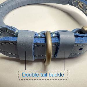 Robuste Metalls chnalle Runde echte Haustier halsbänder Hochwertige Großhandel weich gepolstert echtes gerolltes Leder für Hunde halsband - Product Image 6