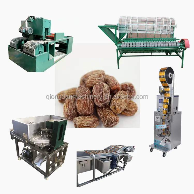 Otomatik tarihler yıkama sıralayıcı işleme makineleri tarih hurma üretim hattı yumuşak bisküvi tarihleri üretim hattı ile dolu