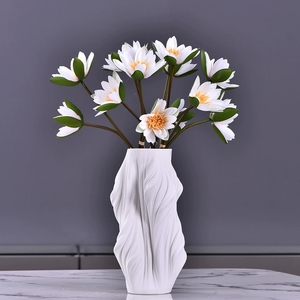 LO-525 Vente en gros 60cm 2 tiges Bouquet de nénuphars artificiels en fleurs de lotus pour la décoration de la maison et des mariages - Product Image 2