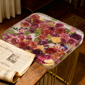 Handmade Nhựa Thủ Công Nhúng Khô Hoa Nhựa Bảng Đồ Nội Thất Nhà Vuông Epoxy Nhựa Bàn Ăn Bàn Cà Phê - Product Image 3