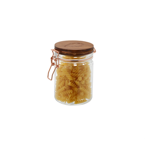 Nhà Bếp Tùy Chỉnh Glass Dây Vàng Cliptop Container Nut Thực Phẩm Lưu Trữ Kín Seal Khóa Nắp <span class=keywords><strong>Jar</strong></span> Với Gỗ Kẹp Nắp - Product Image 4