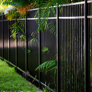 Clôture de jardin en métal personnalisée 6x8, clôture décorative en acier résidentielle, clôture en métal noir, <span class=keywords><strong>piquet</strong></span> en fer forgé, 7 pieds, écologique, poudre - Product Image 2