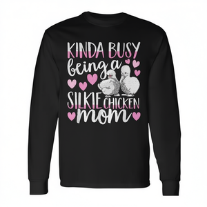 Je suis vraiment occupée à être une maman de poules Silkie, t-shirt mignon à manches longues - Product Image 2