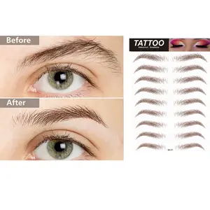 Factory Supplier Custom Style 3d Black Brown Color Eyebrow Tattoo Stickers Waterproof