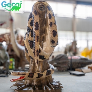 Modelo de Pitón Animatrónico, Serpiente Robótica Realista con Base de Tronco de Árbol para Casa Embrujada, Parque Temático, Exhibición - Product Image 3