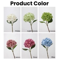 Bunga Hydrangea Buatan Sentuhan Realistis Satu Tangkai Laris Manis, Bunga Hortensia Lateks Putih untuk Dekorasi Pernikahan dan Rumah