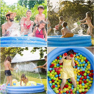 Inflatable Swimming Pool With Water Spray Fountain 120Cm For Children Outdoor Play Home Use - Product Image 3
