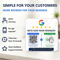 Autocollant NFC en acrylique Google Review avec code QR, panneau de commentaires 13,56 MHz, étanche et anti-poussière pour restaurants, commerces et salons