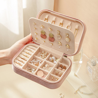 Étui de voyage personnalisé en velours et plastique, multi-couleurs, avec logo sur mesure, double fermeture éclair, pour bijoux, petit format, emballage pour bagues, impression possible