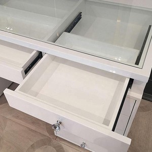 Coiffeuse noire à 13 tiroirs réglables et durables pour chambre à coucher, avec miroir LED - Product Image 4