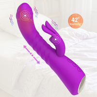 Vibromasseur réaliste en silicone, stimulateur du point G et du clitoris, mouvement ondulatoire simulant un doigt, vibromasseur lapin