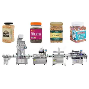 For Granule Mixed Nuts Beans Plastic Jar Bottles Bottle Weigh Fill Filling Line Machine