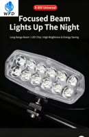 Phare de travail tout-terrain universel à 12 LED, 8V-85V 240W, faisceau multiple blanc, boîtier en aluminium étanche, pour la mise à niveau et la rénovation de véhicules et motos