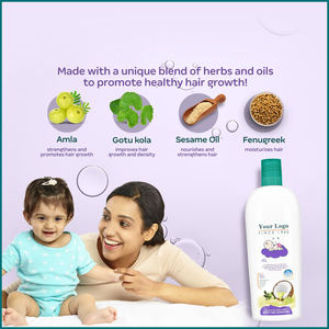 Huile de massage pour bébé ayurvédique naturelle pour peaux sèches, apaisante et nourrissante, non toxique et sans produits chimiques, sans danger pour les bébés - Product Image 2