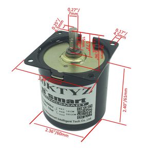Motorreductor de CA Bringsmart 60KTYZ de 5 RPM, 80 mm, Montaje de Brida, Baja Velocidad, Alto Torque, Síncrono - Product Image 2