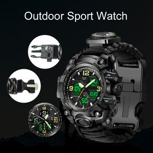 Đồng hồ sinh tồn chiến thuật analog đa chức năng hiển thị kép Logo tùy chỉnh ngoài trời đồng hồ sinh tồn Paracord - Product Image 5