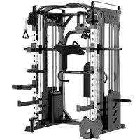 Máquina Smith Comercial Multifuncional con Rack de Potencia y Cable Crossover para Entrenamiento de Fuerza en Gimnasios