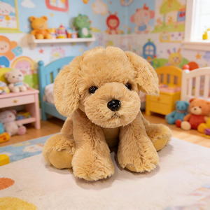 Peluche personalizzato 3D realistico a forma di cane giallo da 8 pollici, morbido e coccolabile, ideale come regalo di compleanno per bambini. - Product Image 2